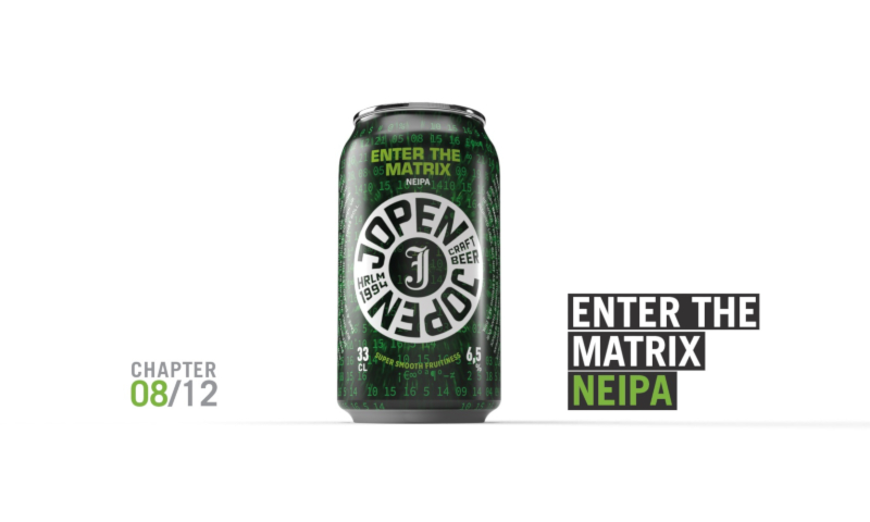 Jopen enter the matrix blikje en tekst